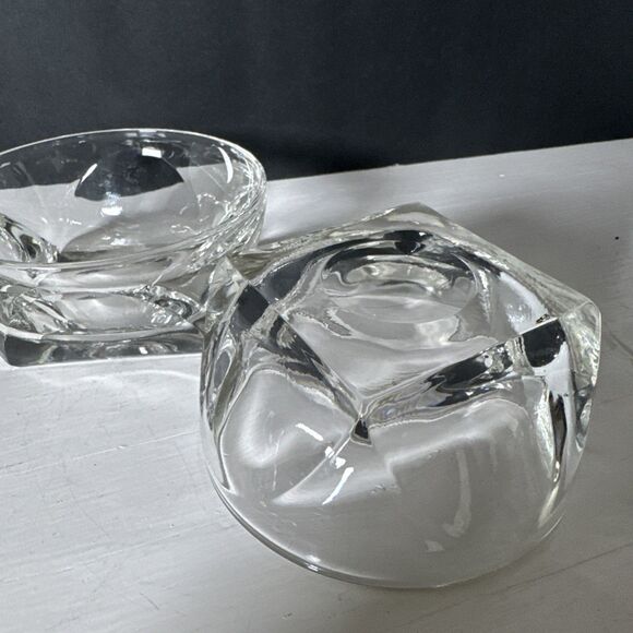 2 Vintage Colony Glass Clear Ice Cream Iridescent Snack Candy Nut Bowls 4.5” - Picture 4 of 7